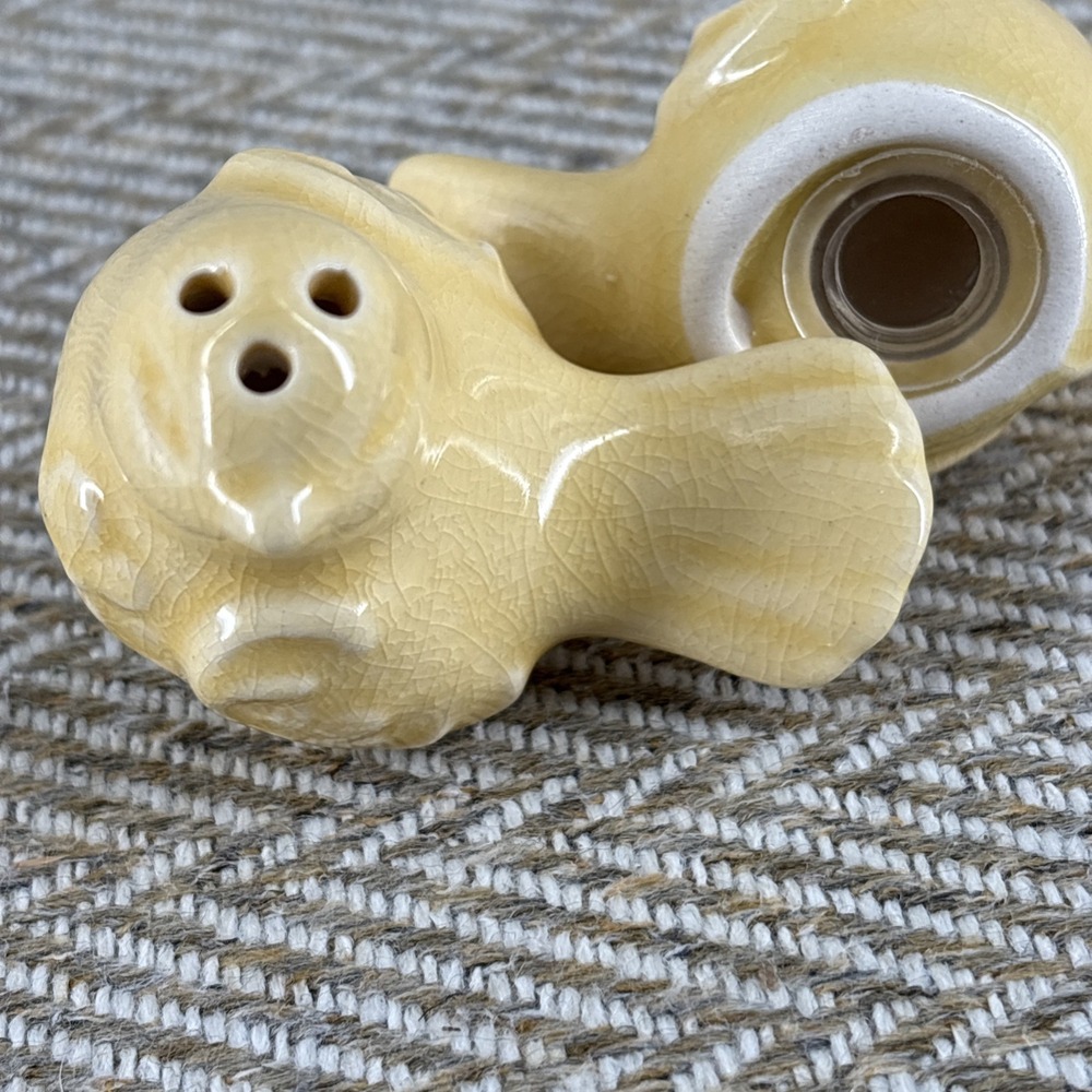 Set Of Two Yellow Birds Salt Pepper Shakers Stoppers Intact 2"x2" - Picture 7 of 9